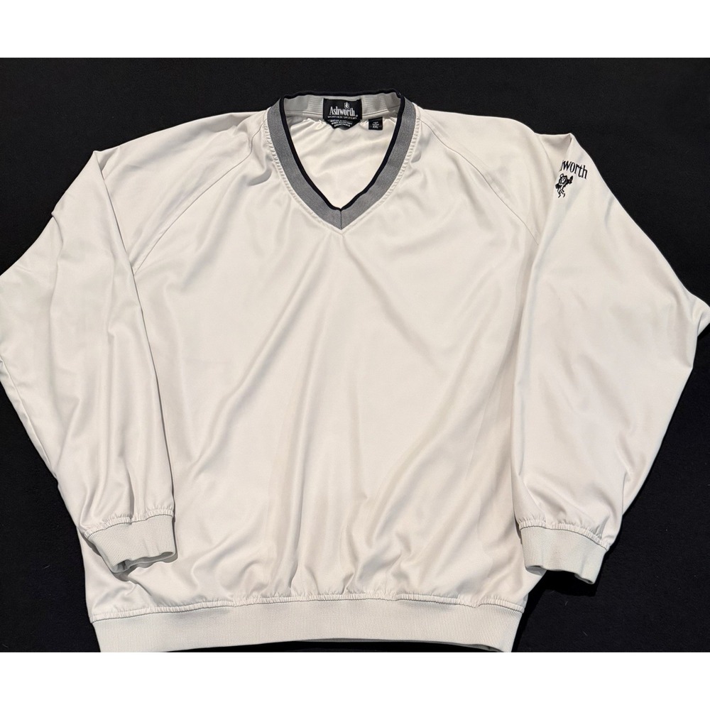 Ashworth Golf Pullover Light Grey Windbreaker Rain Resistant Mens XXL